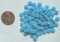 100 2x6mm Opaque Light Blue Rondelle Beads